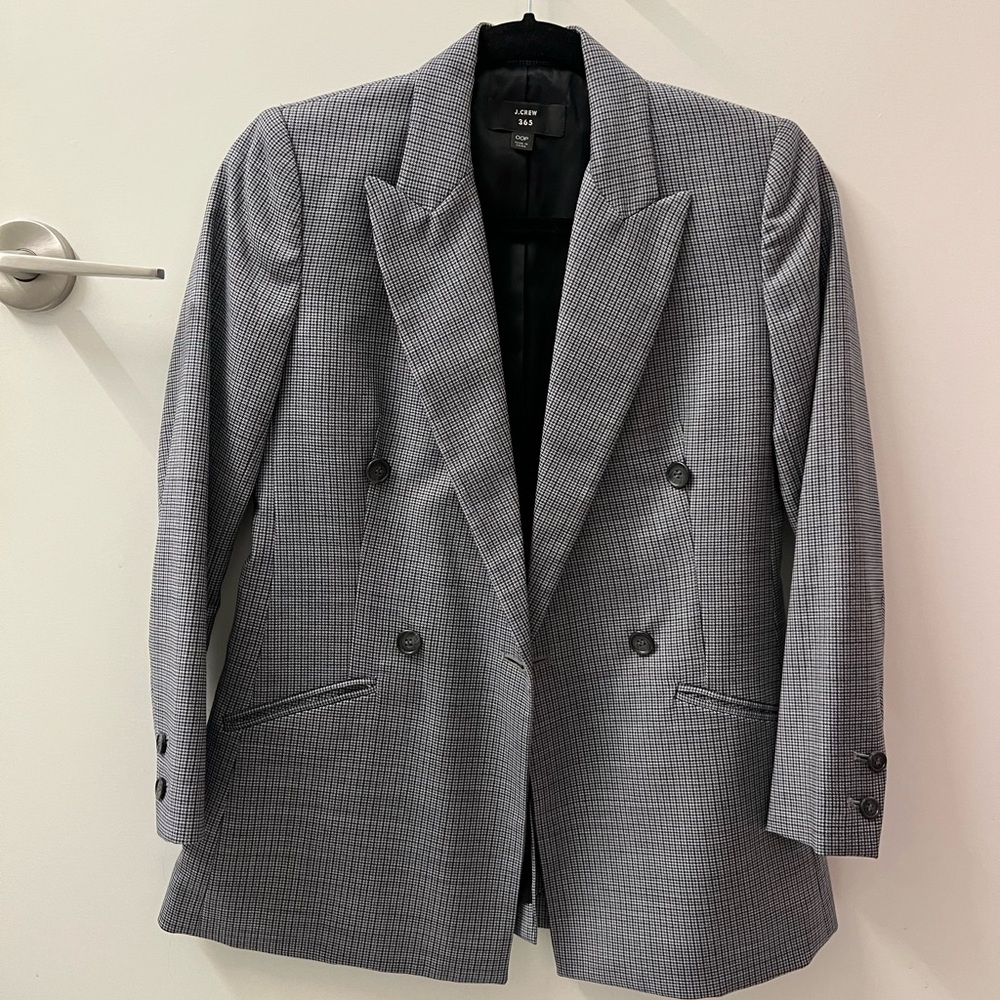 J. Crew Gray Blazer with Peaked Lapels